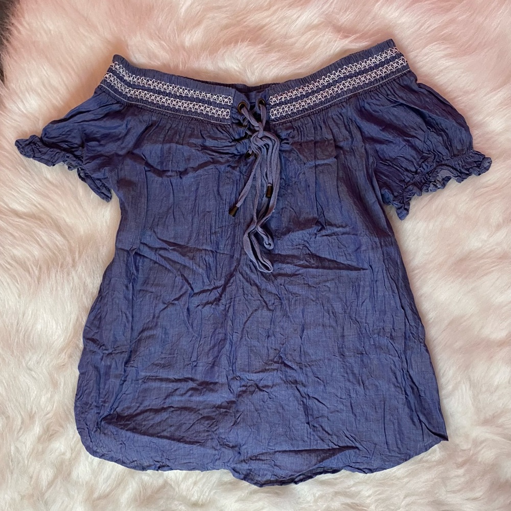 Truth NYC blue tie top